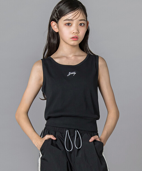 ZIDDY（ジディ）の「メッシュトップス＆タンクトップセット（スポMIXクロップ）(130~160cm)（その他トップス・キッズ・ブラック/ホワイト・130cm/140cm/FREE/150cm）」の9枚目の写真