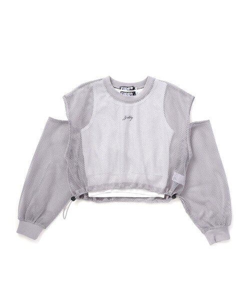 ZIDDY（ジディ）の「メッシュトップス＆タンクトップセット（スポMIXクロップ）(130~160cm)（その他トップス・キッズ・ブラック/ホワイト・130cm/140cm/FREE/150cm）」の12枚目の写真