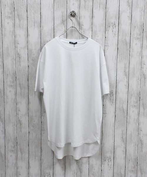 ZI-ON(ジーオン)の「MENS ヘムBIG Tシャツ(Tシャツ/カットソー・メンズ・オフホワイト/杢グレー/ダークグリーン/チャコールグレー/ブラック/ベージュ・M/L/XL)」の3枚目の写真