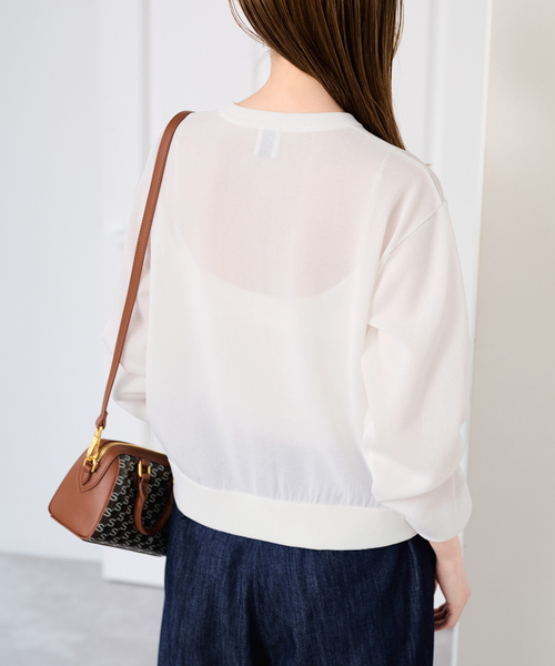 U by SPICK&SPAN(ユーバイスピックアンドスパン)の「ウォッシャブルドットボタンニットカーディガン(カーディガン/ボレロ・レディース・ホワイト/ブラウン/サックスブルー・FREE)」の22枚目の写真
