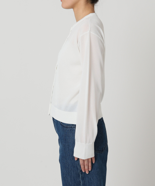 U by SPICK&SPAN（ユーバイスピックアンドスパン）の「ウォッシャブルドットボタンニットカーディガン（カーディガン/ボレロ・レディース・ホワイト/ブラウン/サックスブルー・FREE）」の20枚目の写真