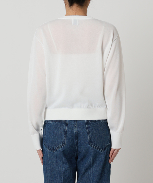 U by SPICK&SPAN（ユーバイスピックアンドスパン）の「ウォッシャブルドットボタンニットカーディガン（カーディガン/ボレロ・レディース・ホワイト/ブラウン/サックスブルー・FREE）」の21枚目の写真