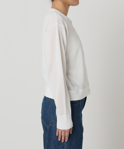 U by SPICK&SPAN（ユーバイスピックアンドスパン）の「ウォッシャブルドットボタンニットカーディガン（カーディガン/ボレロ・レディース・ホワイト/ブラウン/サックスブルー・FREE）」の22枚目の写真