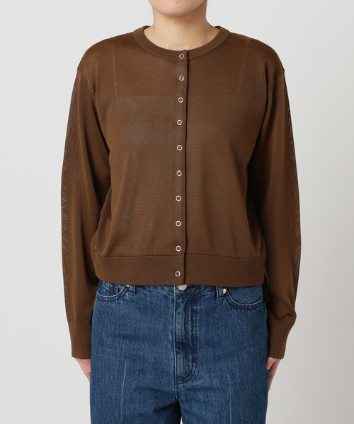 U by SPICK&SPAN(ユーバイスピックアンドスパン)の「ウォッシャブルドットボタンニットカーディガン(カーディガン/ボレロ・レディース・ホワイト/ブラウン/サックスブルー・FREE)」の5枚目の写真
