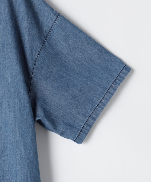 ONIGIRI（オニギリ）の「デニム 半袖アッパッパ（ワンピース・レディース・ブルー/サックスブルー・MEDIUM/LARGE）」の7枚目の写真