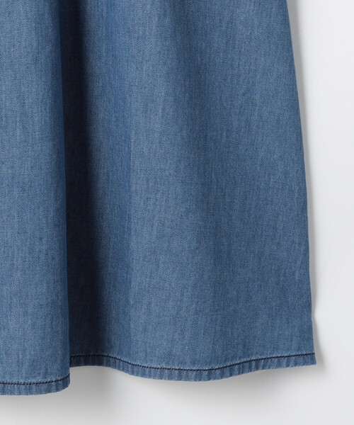 ONIGIRI（オニギリ）の「デニム 半袖アッパッパ（ワンピース・レディース・ブルー/サックスブルー・MEDIUM/LARGE）」の8枚目の写真