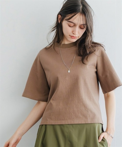 Maison INNESS（メゾンアイネス）の「綿１００％バスク素材ベルスリーブプルオーバー（Tシャツ/カットソー・レディース・モカ/オフホワイト/ブラック・5L/4L/3L/LL/L/M/S）」の13枚目の写真