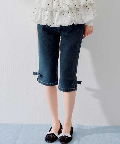 Chico（チコ）の「【SALON by Chico】リボン取り外しサイドスリットカプリパンツ（その他パンツ・レディース・ネイビー/ブラック・FREE）」の2枚目の写真