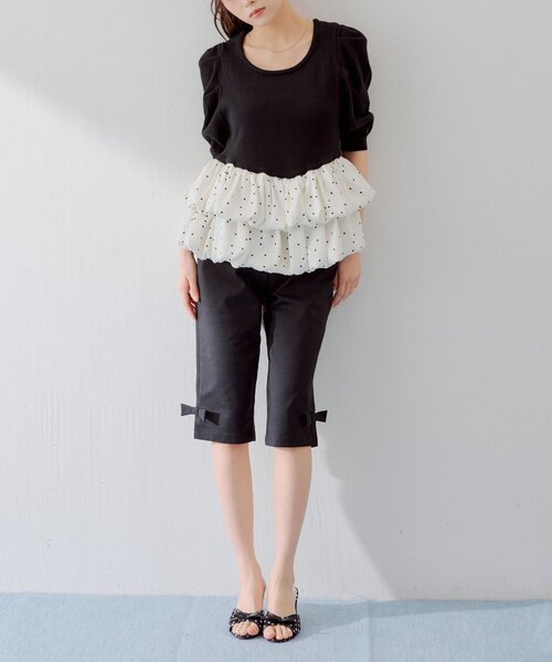 Chico（チコ）の「【SALON by Chico】リボン取り外しサイドスリットカプリパンツ（その他パンツ・レディース・ネイビー/ブラック・FREE）」の20枚目の写真