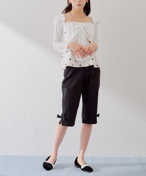Chico（チコ）の「【SALON by Chico】リボン取り外しサイドスリットカプリパンツ（その他パンツ・レディース・ネイビー/ブラック・FREE）」の9枚目の写真