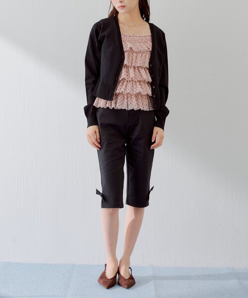 Chico（チコ）の「【SALON by Chico】リボン取り外しサイドスリットカプリパンツ（その他パンツ・レディース・ネイビー/ブラック・FREE）」の11枚目の写真