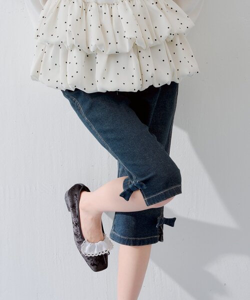 Chico（チコ）の「【SALON by Chico】リボン取り外しサイドスリットカプリパンツ（その他パンツ・レディース・ネイビー/ブラック・FREE）」の8枚目の写真