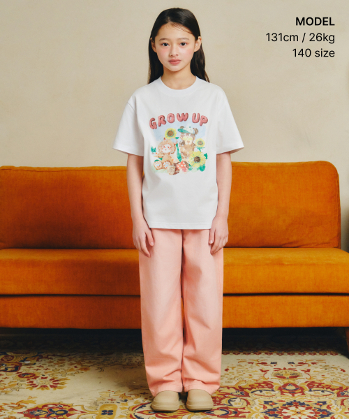 MUSINSA STANDARD KIDS（ムシンサスタンダードキッズ）の「[スロコースターコラボ] グロウアップTシャツ [ホワイト]（Tシャツ/カットソー・レディース・その他・120/130/140/150/160）」の2枚目の写真
