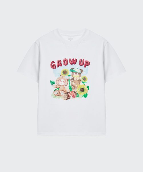 MUSINSA STANDARD KIDS（ムシンサスタンダードキッズ）の「[スロコースターコラボ] グロウアップTシャツ [ホワイト]（Tシャツ/カットソー・レディース・その他・120/130/140/150/160）」の3枚目の写真