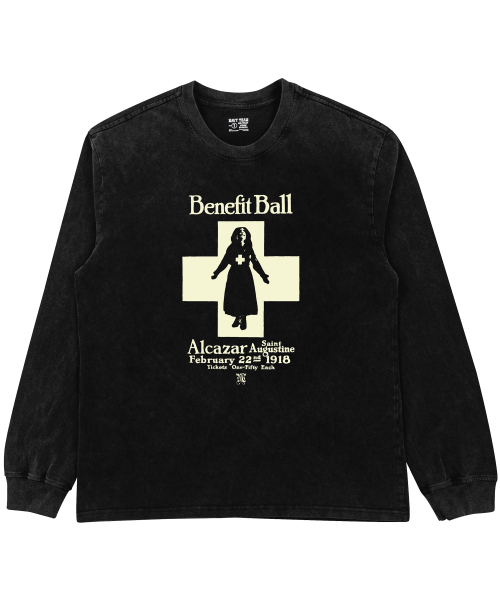 NAVYTEAM(ネイビーチーム)の「ベネフィットボール ピグメントダイングロングTシャツ(Tシャツ/カットソー・レディース・ブラック×グレー/ブラック×ベージュ・1/2/3)」の4枚目の写真