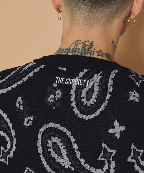 Subciety(サブサエティ)の「Patterned knit tee(ニット/セーター・メンズ・ブラック系その他/ブラック/ブラック系その他2/レオパード・MEDIUM/LARGE/X-LARGE)」の18枚目の写真