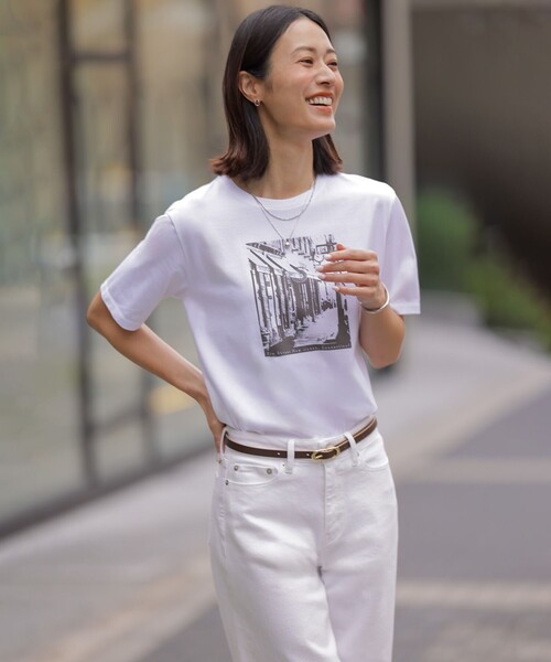 J.PRESS Ladies(J.プレス レディス)の「プリント Tシャツ(Tシャツ/カットソー・レディース・ライトグレー系/ホワイト系・SMALL)」の3枚目の写真