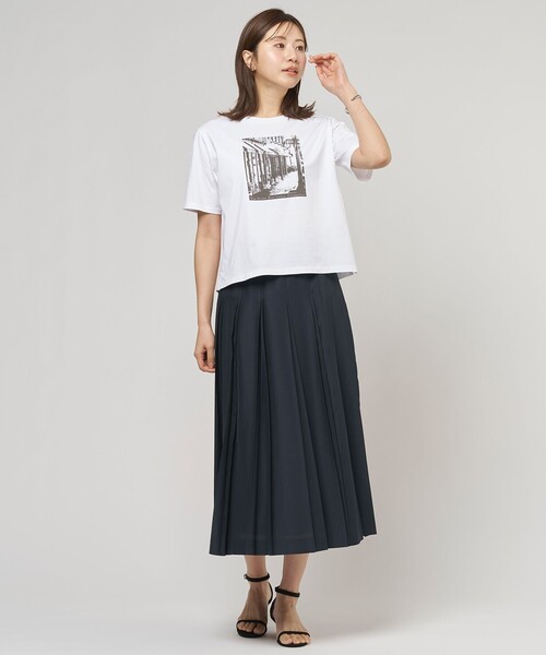 J.PRESS Ladies(J.プレス レディス)の「プリント Tシャツ(Tシャツ/カットソー・レディース・ライトグレー系/ホワイト系・SMALL)」の6枚目の写真