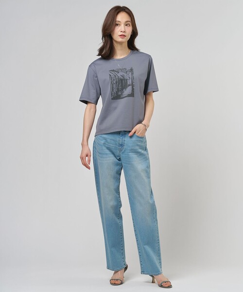 J.PRESS Ladies(J.プレス レディス)の「プリント Tシャツ(Tシャツ/カットソー・レディース・ライトグレー系/ホワイト系・SMALL)」の8枚目の写真