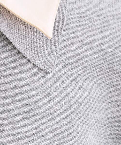 OPAQUE.CLIP(オペークドットクリップ)の「シャツレイヤード風ポロニット【洗濯機OK】(ニット/セーター・レディース・パープル/ネイビー/グレー/ブラック・40/38/42)」の11枚目の写真