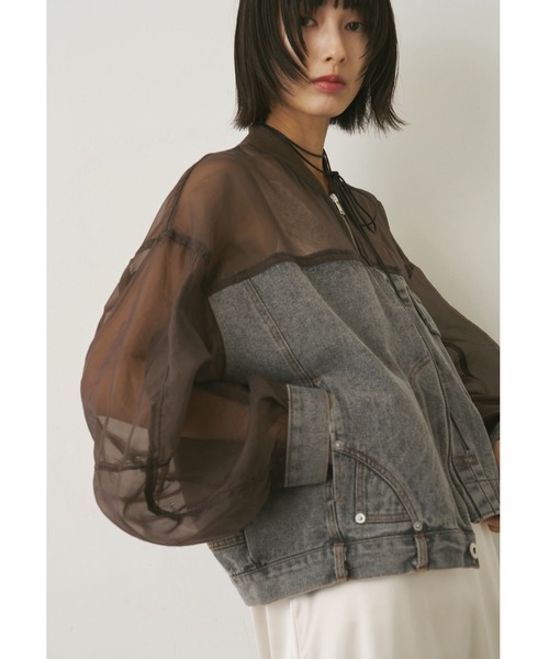 AIC.(エーアイシー)の「デニムコンビネーションシアーブルゾン(ブルゾン・レディース・グレー/ブルー・FREE)」の14枚目の写真