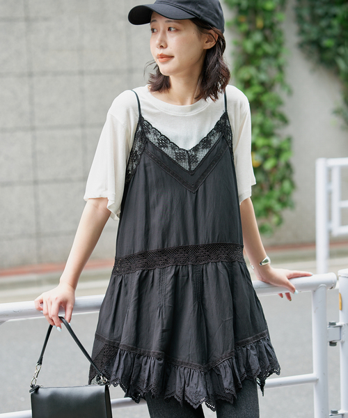SLOBE IENA(スローブイエナ)の「《追加》リバーレースキャミワンピース(ワンピース・レディース・ホワイト/ブラック・FREE)」の5枚目の写真