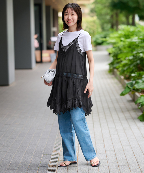 SLOBE IENA(スローブイエナ)の「《追加》リバーレースキャミワンピース(ワンピース・レディース・ホワイト/ブラック・FREE)」の6枚目の写真