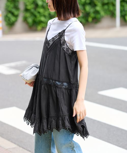 SLOBE IENA(スローブイエナ)の「《追加》リバーレースキャミワンピース(ワンピース・レディース・ホワイト/ブラック・FREE)」の13枚目の写真