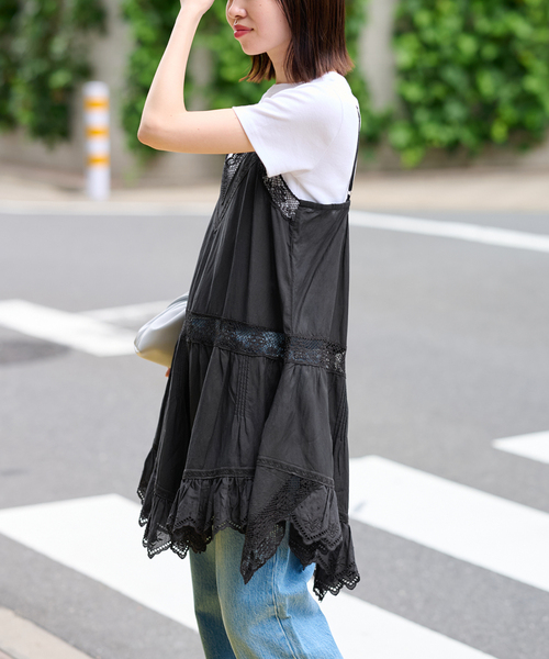 SLOBE IENA(スローブイエナ)の「《追加》リバーレースキャミワンピース(ワンピース・レディース・ホワイト/ブラック・FREE)」の14枚目の写真