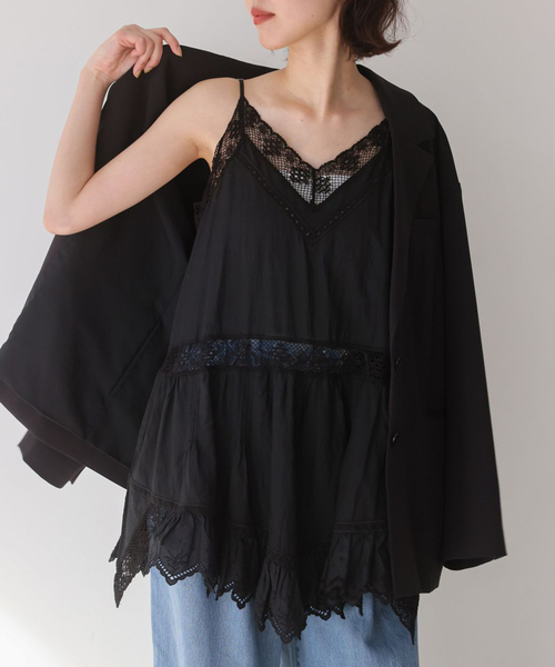 SLOBE IENA(スローブイエナ)の「《追加》リバーレースキャミワンピース(ワンピース・レディース・ホワイト/ブラック・FREE)」の16枚目の写真