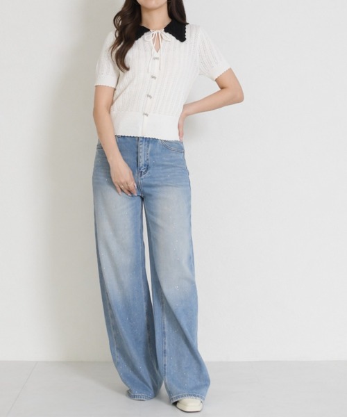 MISCH MASCH(ミッシュマッシュ)の「WEB限定 2026春夏新作 ラインストーンデザインデニムパンツ(デニムパンツ・レディース・ブルー・M/S)」の8枚目の写真