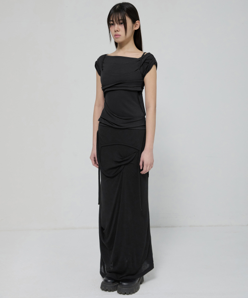 FLAREUP（フレアアップ）の「Layered Bustier T-Shirt (FL-108_Black)（Tシャツ/カットソー・レディース・ブラック・OS）」の5枚目の写真