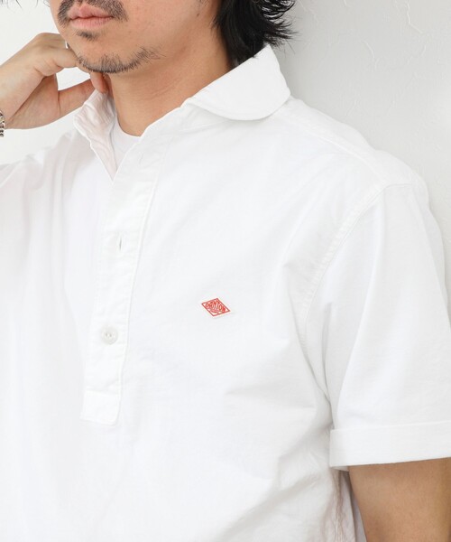 DANTON(ダントン)の「【DANTON/ダントン】ROUND COLLAR P.O SHIRT SS 26SS(DT-B0284 SOX)(シャツ/ブラウス・メンズ・ブルー/ホワイト/キナリ・38/40/42/44)」の1枚目の写真
