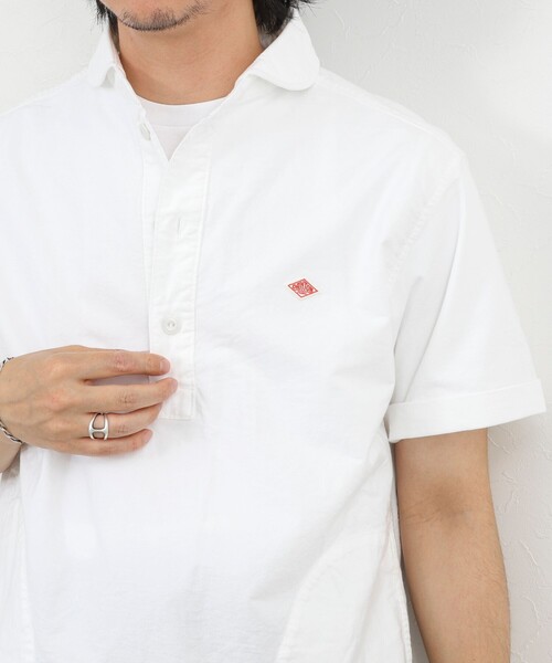 DANTON(ダントン)の「【DANTON/ダントン】ROUND COLLAR P.O SHIRT SS 26SS(DT-B0284 SOX)(シャツ/ブラウス・メンズ・ブルー/ホワイト/キナリ・38/40/42/44)」の4枚目の写真