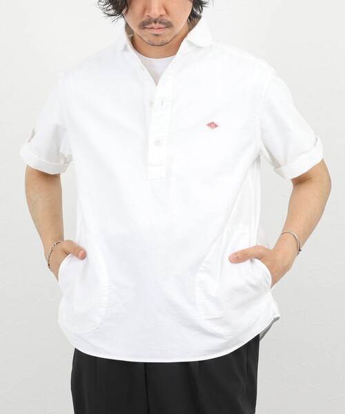 DANTON(ダントン)の「【DANTON/ダントン】ROUND COLLAR P.O SHIRT SS 26SS(DT-B0284 SOX)(シャツ/ブラウス・メンズ・ブルー/ホワイト/キナリ・38/40/42/44)」の6枚目の写真