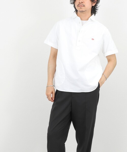 DANTON(ダントン)の「【DANTON/ダントン】ROUND COLLAR P.O SHIRT SS 26SS(DT-B0284 SOX)(シャツ/ブラウス・メンズ・ブルー/ホワイト/キナリ・38/40/42/44)」の8枚目の写真