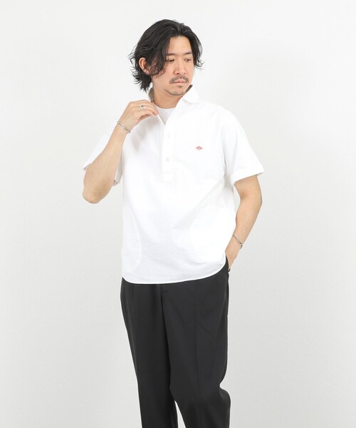DANTON(ダントン)の「【DANTON/ダントン】ROUND COLLAR P.O SHIRT SS 26SS(DT-B0284 SOX)(シャツ/ブラウス・メンズ・ブルー/ホワイト/キナリ・38/40/42/44)」の10枚目の写真