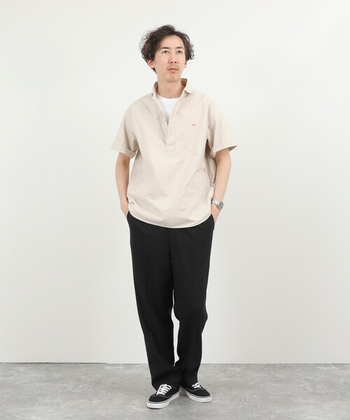 DANTON(ダントン)の「【DANTON/ダントン】ROUND COLLAR P.O SHIRT SS 26SS(DT-B0284 SOX)(シャツ/ブラウス・メンズ・ブルー/ホワイト/キナリ・38/40/42/44)」の18枚目の写真