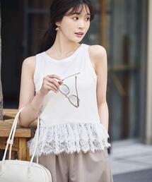 PROPORTION BODY DRESSING | 【中川紅葉さん着用】<a>レースペプラムタンク / 1216169502(Tシャツ/カットソー)
