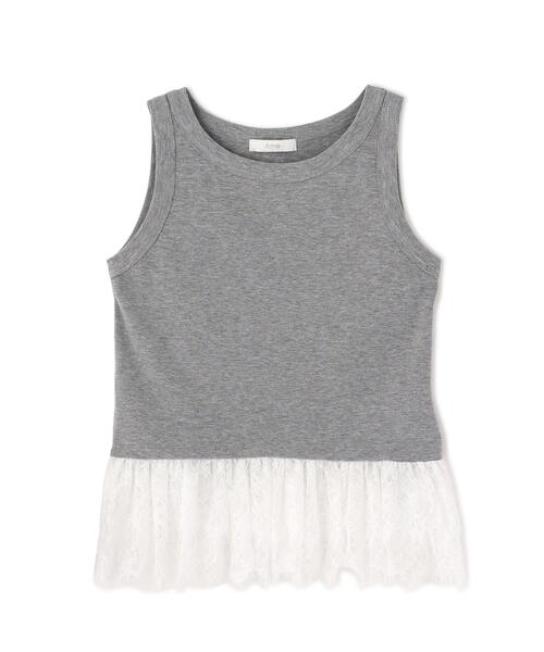 PROPORTION BODY DRESSING(プロポーションボディドレッシング)の「【中川紅葉さん着用】<a>レースペプラムタンク / 1216169502(Tシャツ/カットソー・レディース・ホワイト/グレー系その他/ネイビー・FREE)」の9枚目の写真