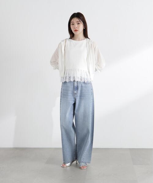 PROPORTION BODY DRESSING(プロポーションボディドレッシング)の「【中川紅葉さん着用】<a>レースペプラムタンク / 1216169502(Tシャツ/カットソー・レディース・ホワイト/グレー系その他/ネイビー・FREE)」の14枚目の写真