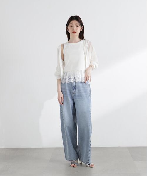 PROPORTION BODY DRESSING(プロポーションボディドレッシング)の「【中川紅葉さん着用】<a>レースペプラムタンク / 1216169502(Tシャツ/カットソー・レディース・ホワイト/グレー系その他/ネイビー・FREE)」の15枚目の写真