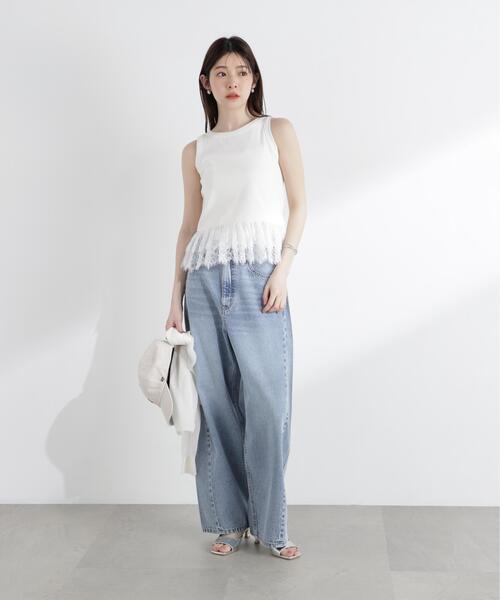 PROPORTION BODY DRESSING(プロポーションボディドレッシング)の「【中川紅葉さん着用】<a>レースペプラムタンク / 1216169502(Tシャツ/カットソー・レディース・ホワイト/グレー系その他/ネイビー・FREE)」の16枚目の写真