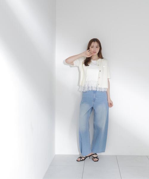 PROPORTION BODY DRESSING(プロポーションボディドレッシング)の「【中川紅葉さん着用】<a>レースペプラムタンク / 1216169502(Tシャツ/カットソー・レディース・ホワイト/グレー系その他/ネイビー・FREE)」の18枚目の写真