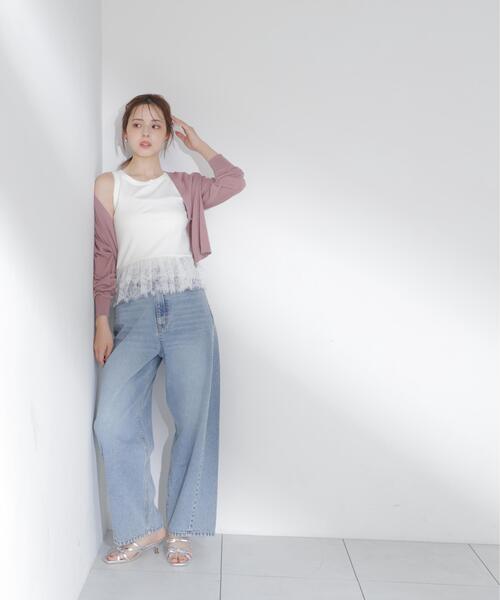 PROPORTION BODY DRESSING(プロポーションボディドレッシング)の「【中川紅葉さん着用】<a>レースペプラムタンク / 1216169502(Tシャツ/カットソー・レディース・ホワイト/グレー系その他/ネイビー・FREE)」の19枚目の写真