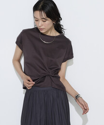 K.T KIYOKO TAKASE | コットン強撚ポンチ デザインタックシャツ(Tシャツ/カットソー)