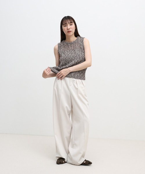 select MOCA(セレクトモカ)の「ミックス編みサマーニットベスト(ベスト・レディース・ベージュ/オフホワイト/ブラック・FREE)」の20枚目の写真