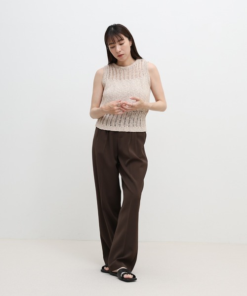 select MOCA(セレクトモカ)の「ミックス編みサマーニットベスト(ベスト・レディース・ベージュ/オフホワイト/ブラック・FREE)」の7枚目の写真