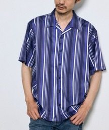 マルチストライプ半袖シャツ