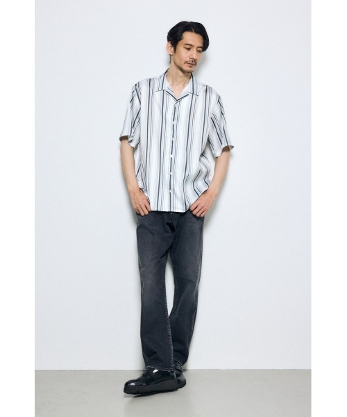 AZUL by moussy(アズールバイマウジー)の「マルチストライプ半袖シャツ(シャツ/ブラウス・メンズ・ホワイト系その他/ブルー系その他/ブラック系その他・MEDIUM/LARGE)」の13枚目の写真